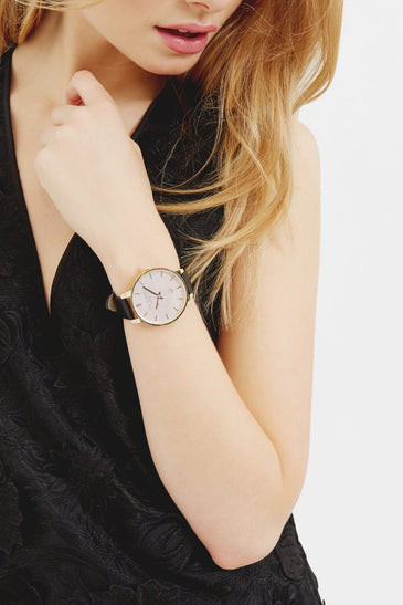 Lurisia Pearl Face Leather Strap Watch