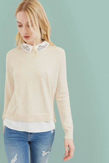 Miriah Embellished Collar Jumper