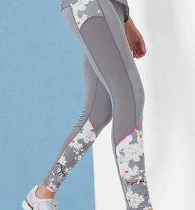 Myuni Oriental Blossom Mesh Panel Leggings